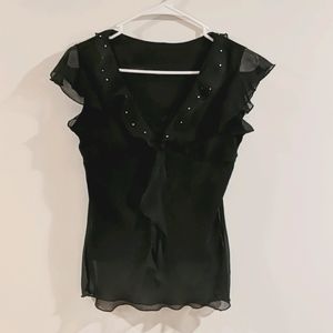 EUC Sheer black shirt